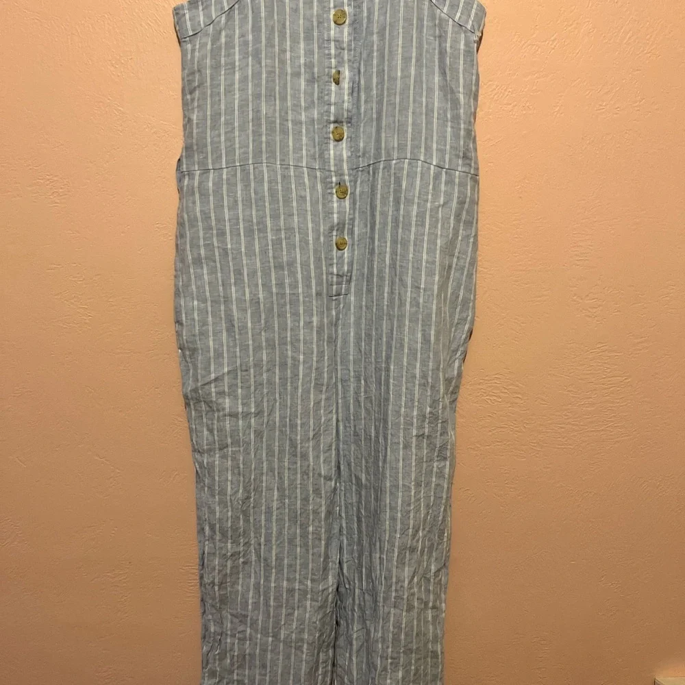 Everlane Jumpsuit Women’s Size 2 The Picnic Linen Summer Coastal 100% linen